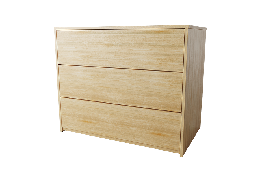 Graduate Series Three Drawer Chest in Natural