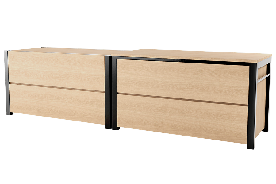 Metropolitan 2-drawer chest set in Natural and Black
