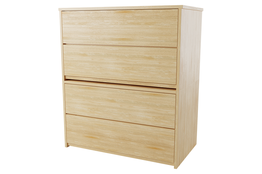 Solid wood 4-drawer chest