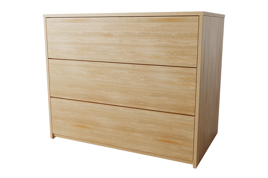 GSA Solid Wood 3-Drawer Chest in Natural