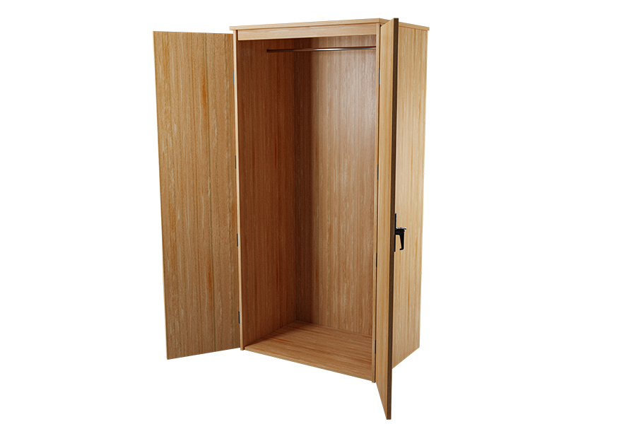 Solid Wood Two-Door Wardrobe
