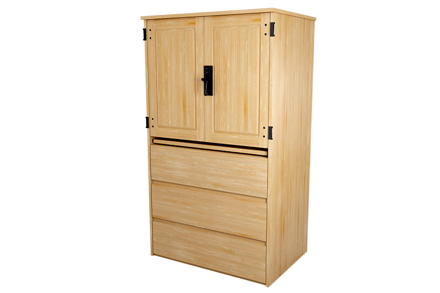 Solid Wood Secretary Unit in Natural