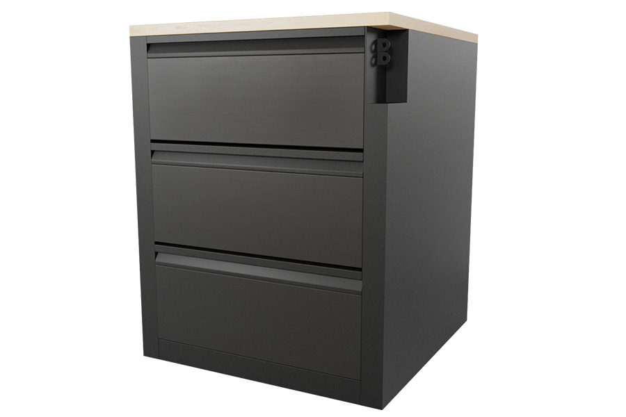 GSA Metal Series 3-Drawer Nightstand with Laminate Top