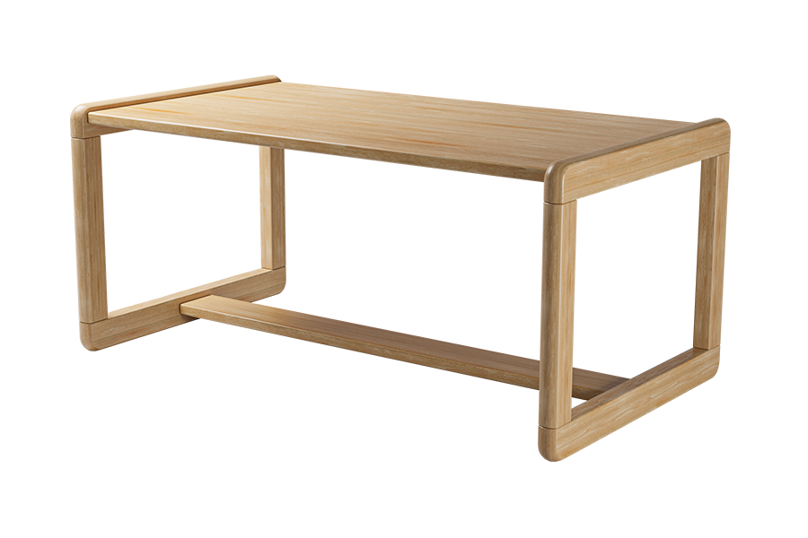 Solid Wood Series Sled Base Coffee Table in Natural