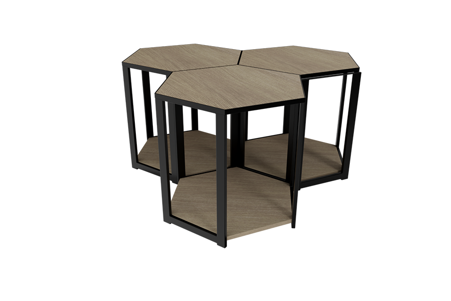 Hex Table in Black and Avenue Elm