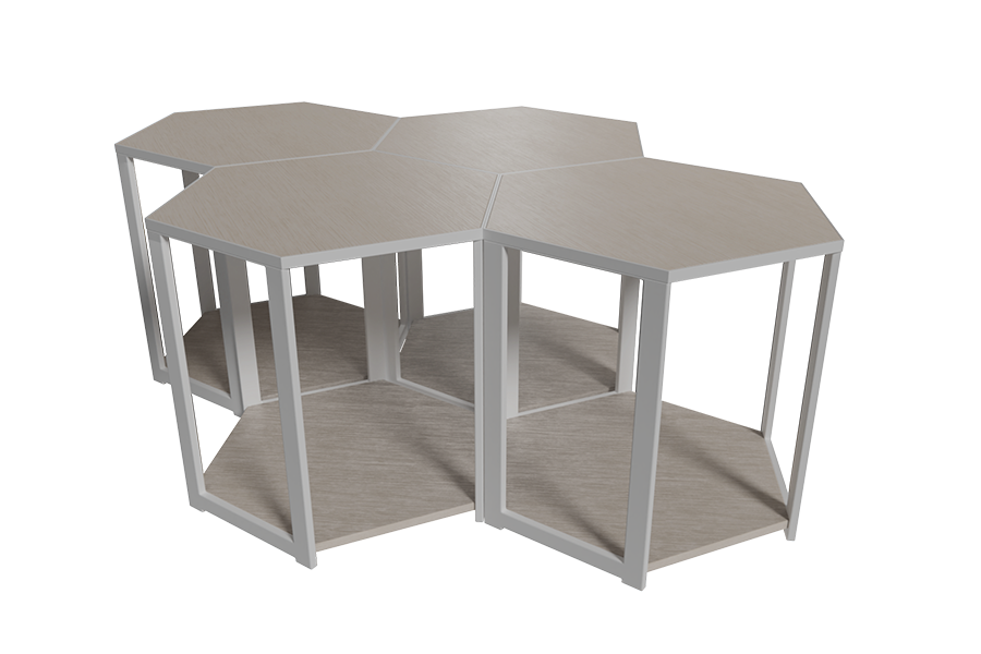 Hex Table in White and Katmandu Salt