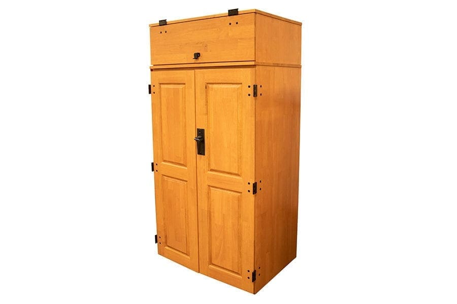 Wood Wardobe with Top Locker