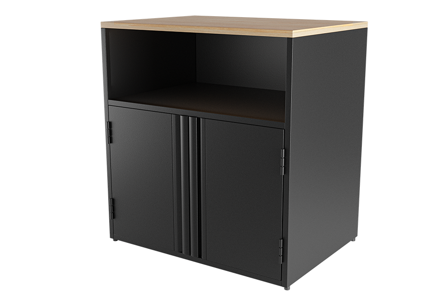 GSA Metal Series Entertainment Center with laminate top in Natural.