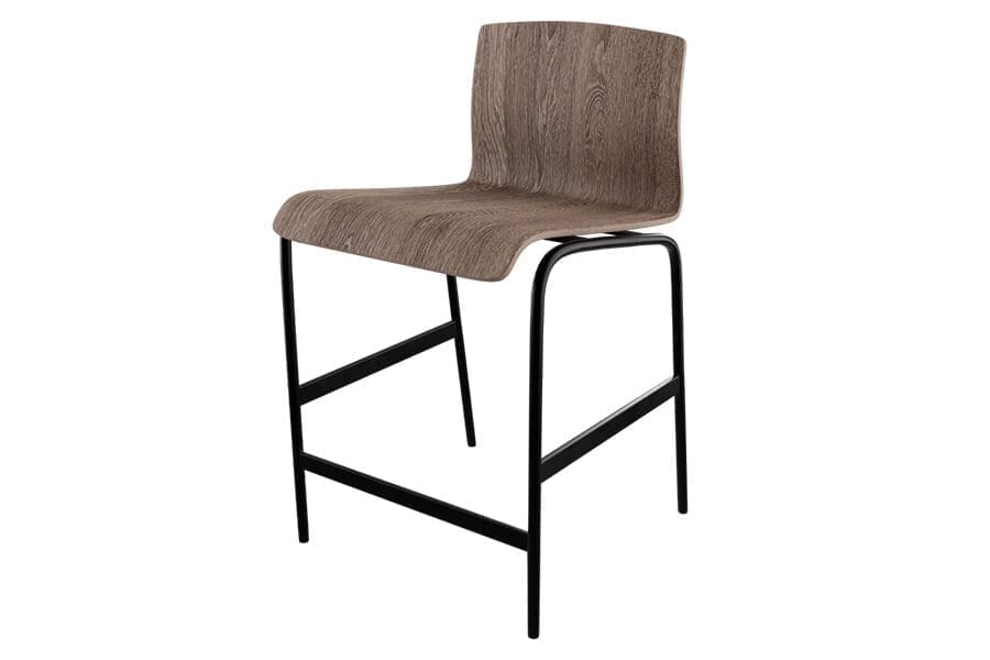 Molded laminate barstool with metal base