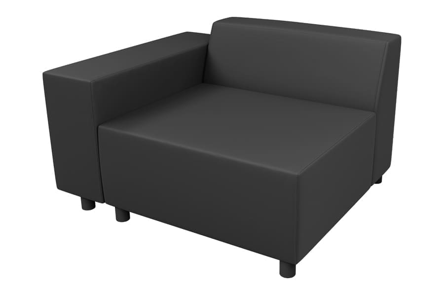 Ryder Series Left Arm Chair in Dillon Black