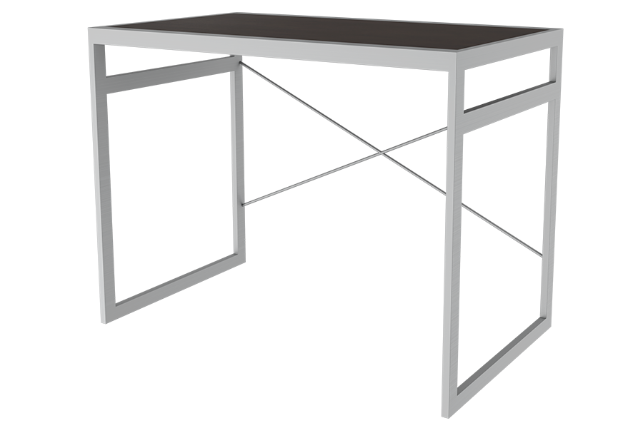 Uptown X-Back Desk in Kessler Silver with Cafelle Top