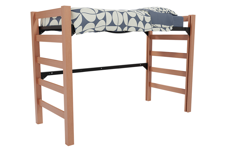 Tool-less Open Loft with 60" tall bed ends in Cherry