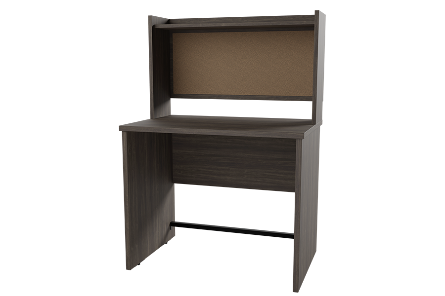 Calla Series Desk Carrel with Cork board back on Writing Desk.