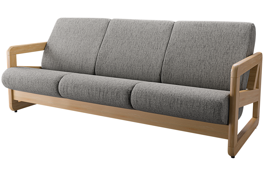 Revloc Open Arm Sled Sofa in Punch Flint