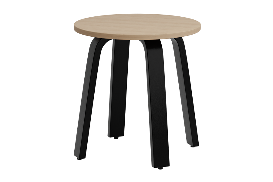 Havana End table with New Age Oak stained wood top and black metal legs.