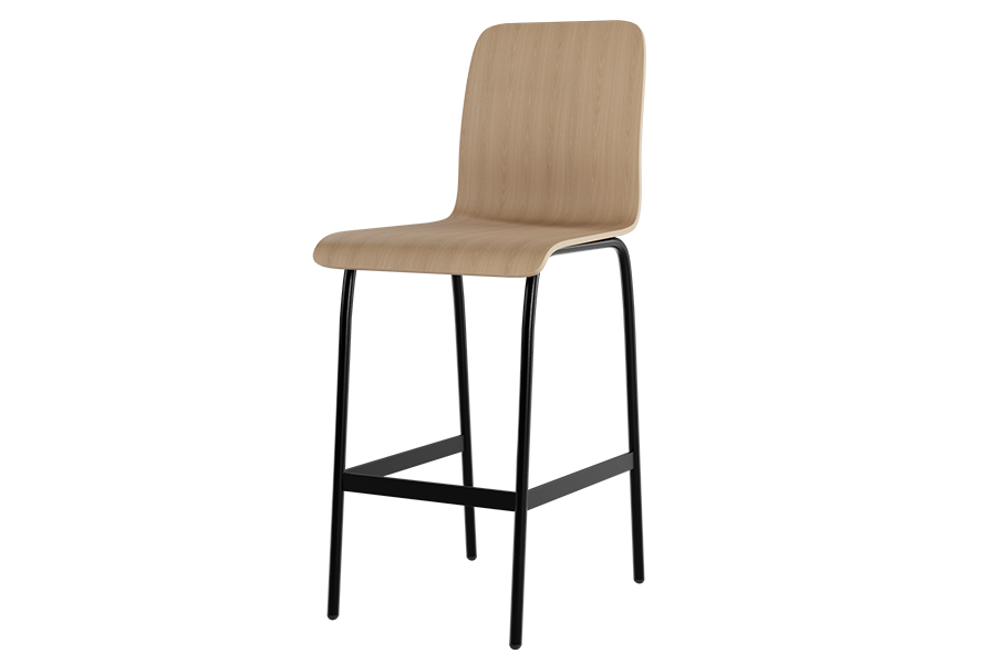 Noma Barstool in Black base with New Age Oak seat.