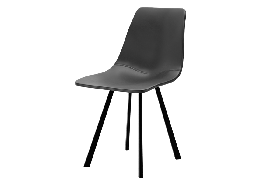 Jasper in Gray PU Textile and black metal legs
