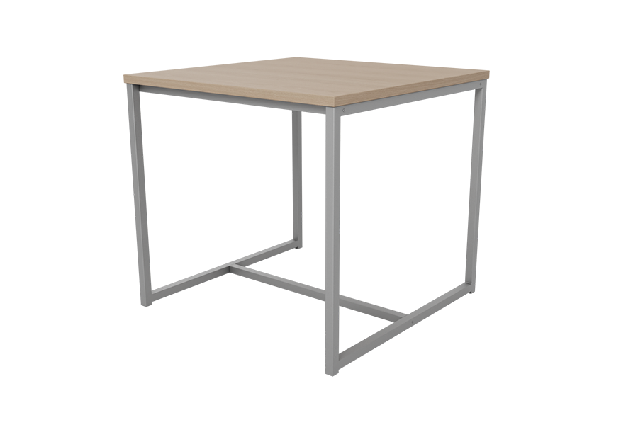 Arcadia End Table with New Age Oak HPL Top with Kessler Silver