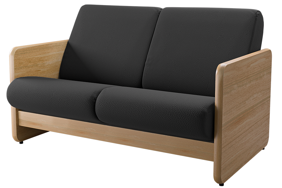 Revloc Solid Arm Loveseat in Dillon Black