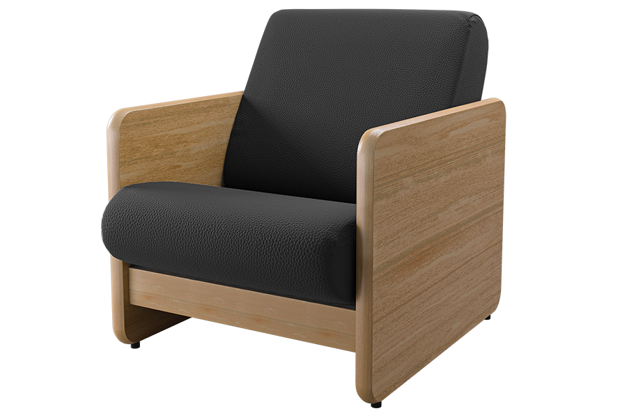 Revloc Solid Arm Chair in Dillon Black