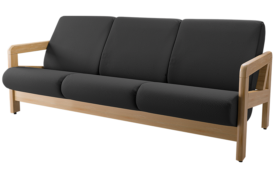 Revloc Open Arm Sofa in Dillon Black