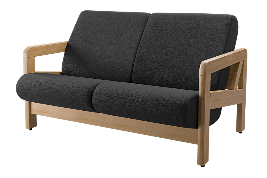 Revloc Open Arm Loveseat in Dillon Black