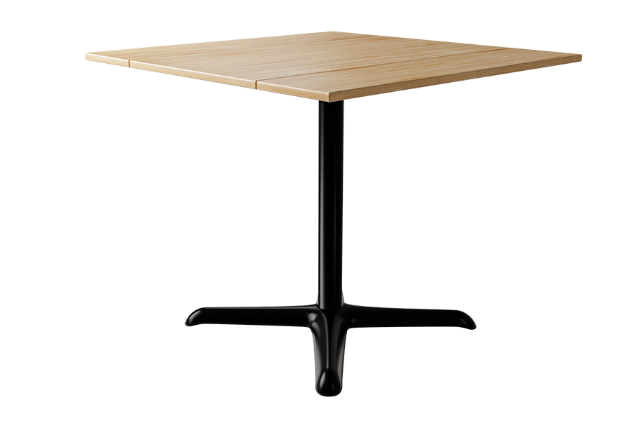 GSA Metal Series Drop leaf table with laminate top and metal base.