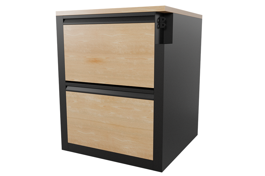 GSA Metal Series 2-Drawer Nightstand with Laminate Top and Drawer Faces