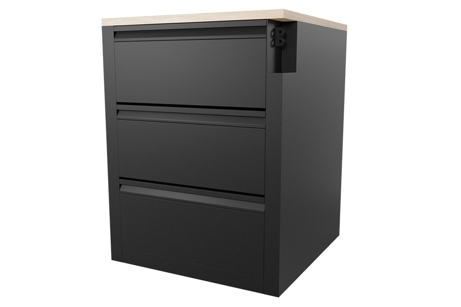 GSA Metal Series 3-Drawer Nightstand with Laminate Top